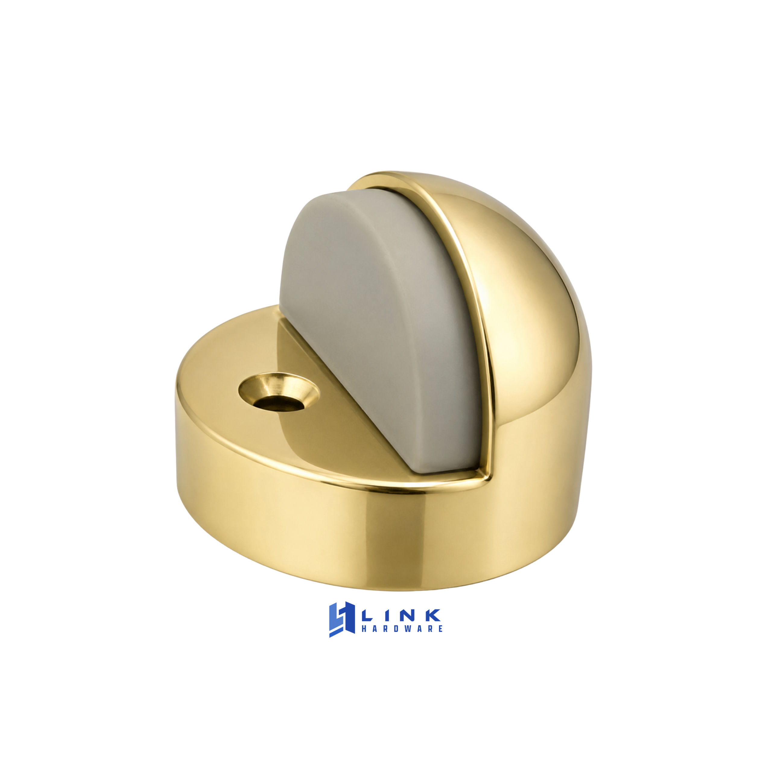 Link Hardware Floor Mounted High-Profile 3/8" Base Dome Stop - Brass - Image 2
