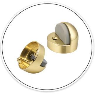 Link Hardware Floor Mounted High-Profile 3/8" Base Dome Stop - Brass