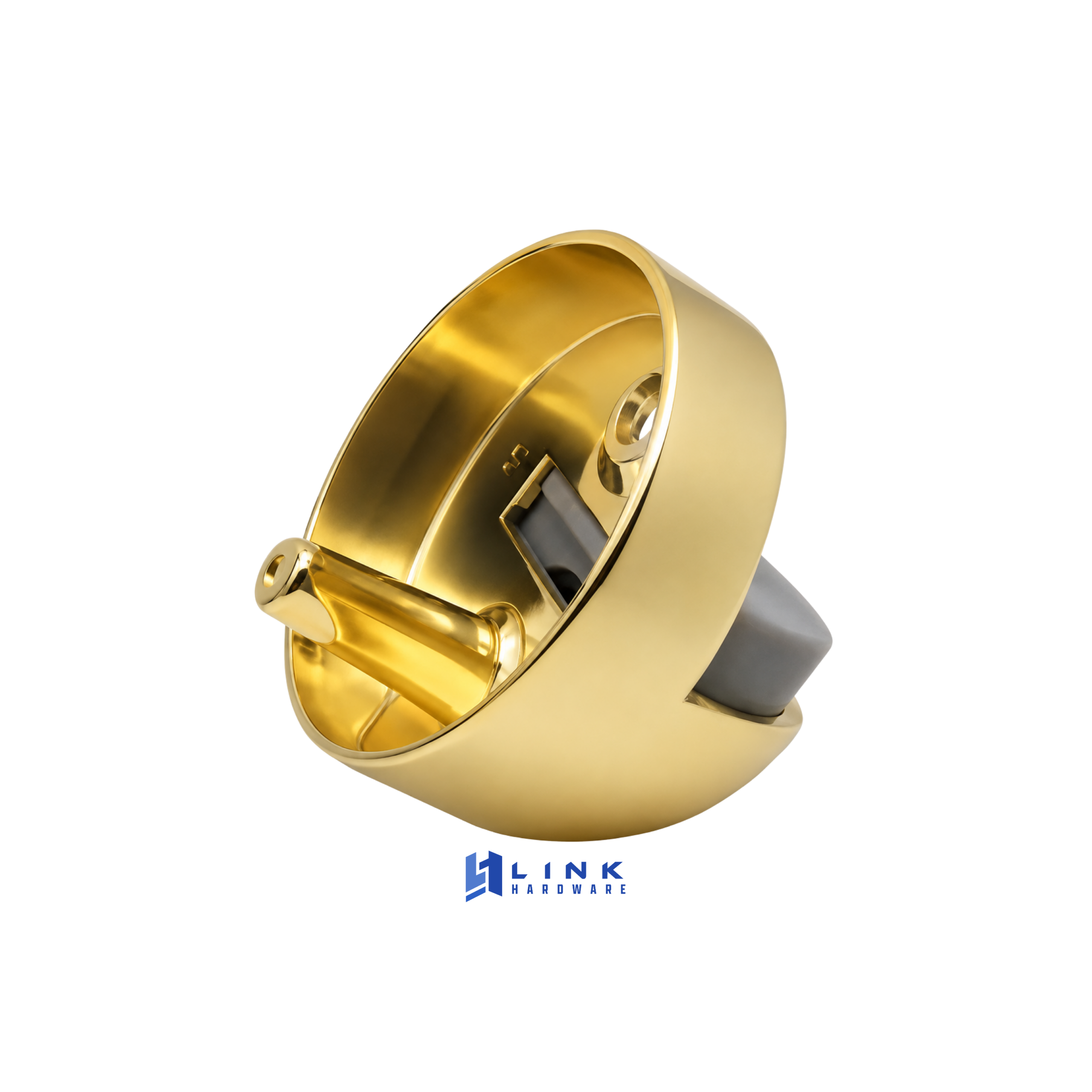 Link Hardware Floor Mounted High-Profile 3/8" Base Dome Stop - Brass - Image 3