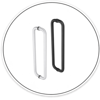 Link Hardware 18" x 18" Glass-Mounted Back-to-Back Standard Pull Handle