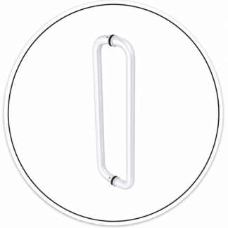 Link Hardware 18" x 18" Glass-Mounted Back-to-Back Standard Pull Handle