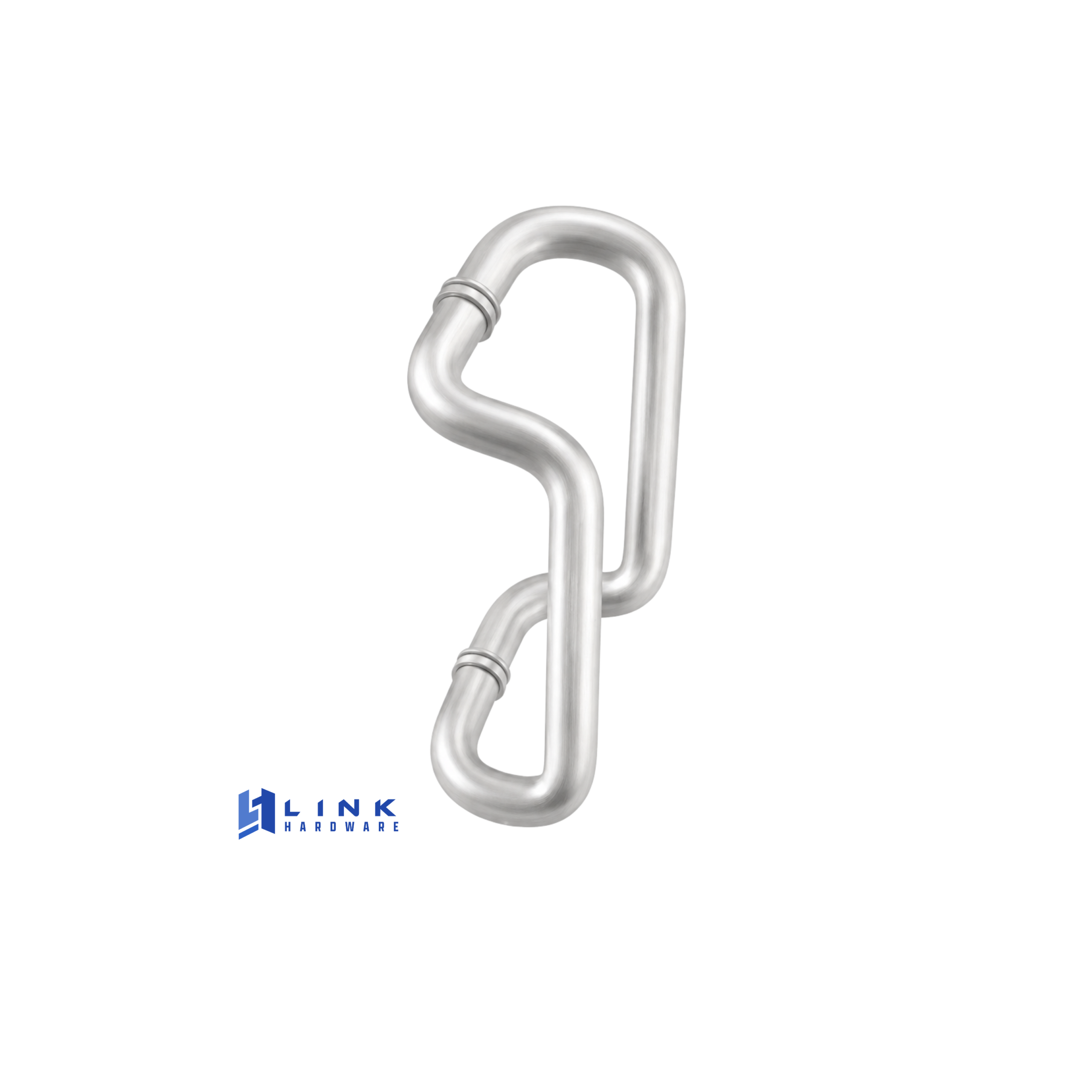 Link Hardware Aluminum 10" Back-to-Back Glass-Mounted Standard Pull Handle - Image 2