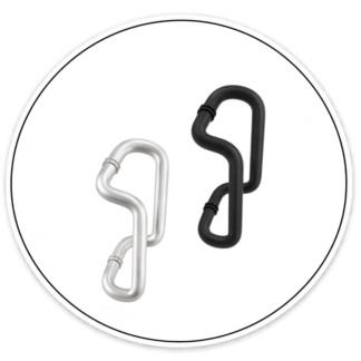 Link Hardware Aluminum 10" Back-to-Back Glass-Mounted Standard Pull Handle
