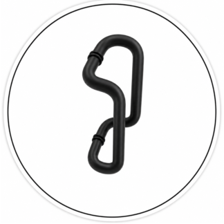 Link Hardware Aluminum 10" Back-to-Back Glass-Mounted Standard Pull Handle