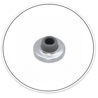 Link Hardware Satin Chrome Wall-Mounted Convex Type Doorstop