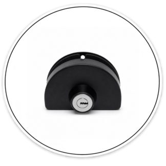 Link Hardware Slip-On Half Moon Lock for Glass to Wall
