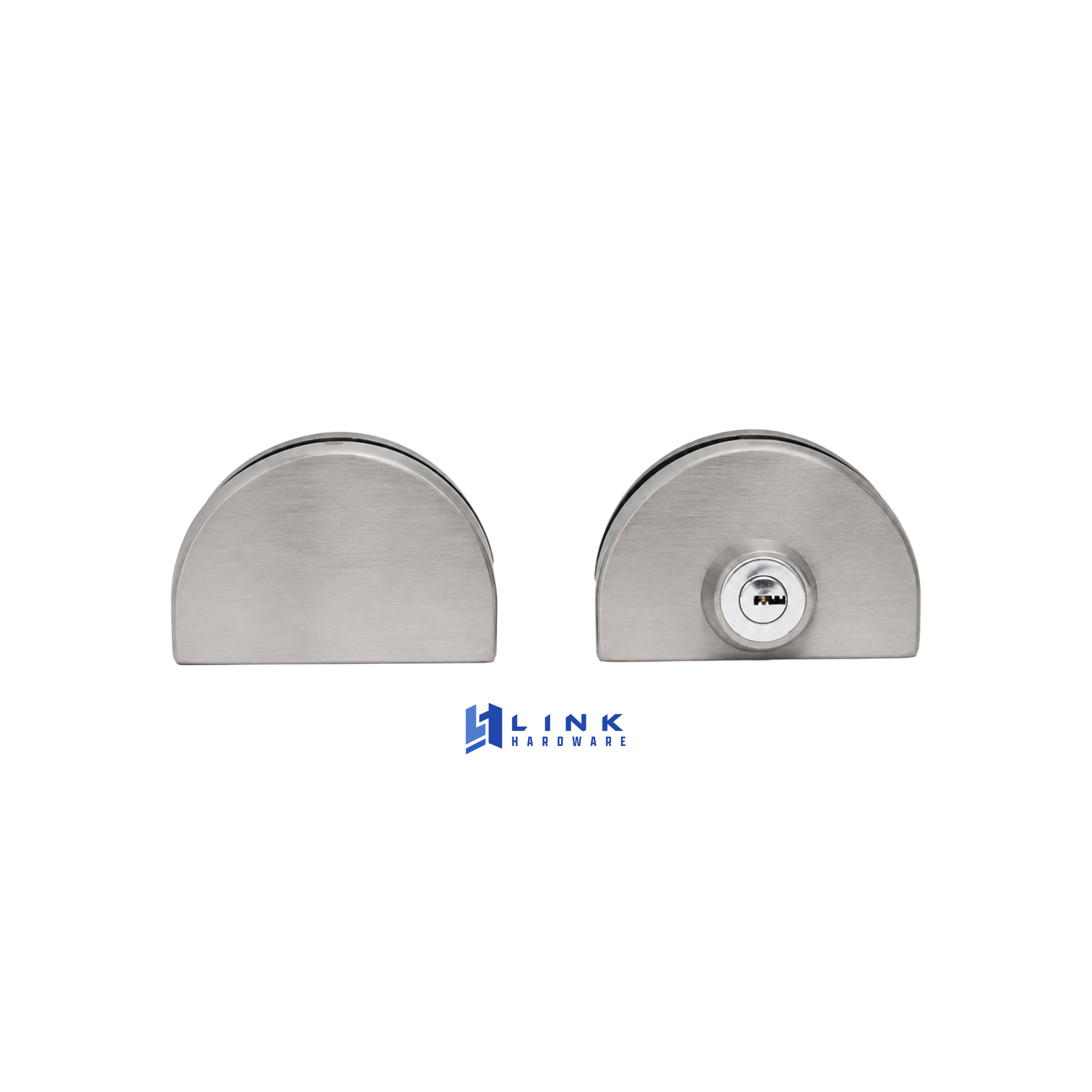 Link Hardware Slip-On Half Moon Lock for Glass to Glass - Image 2