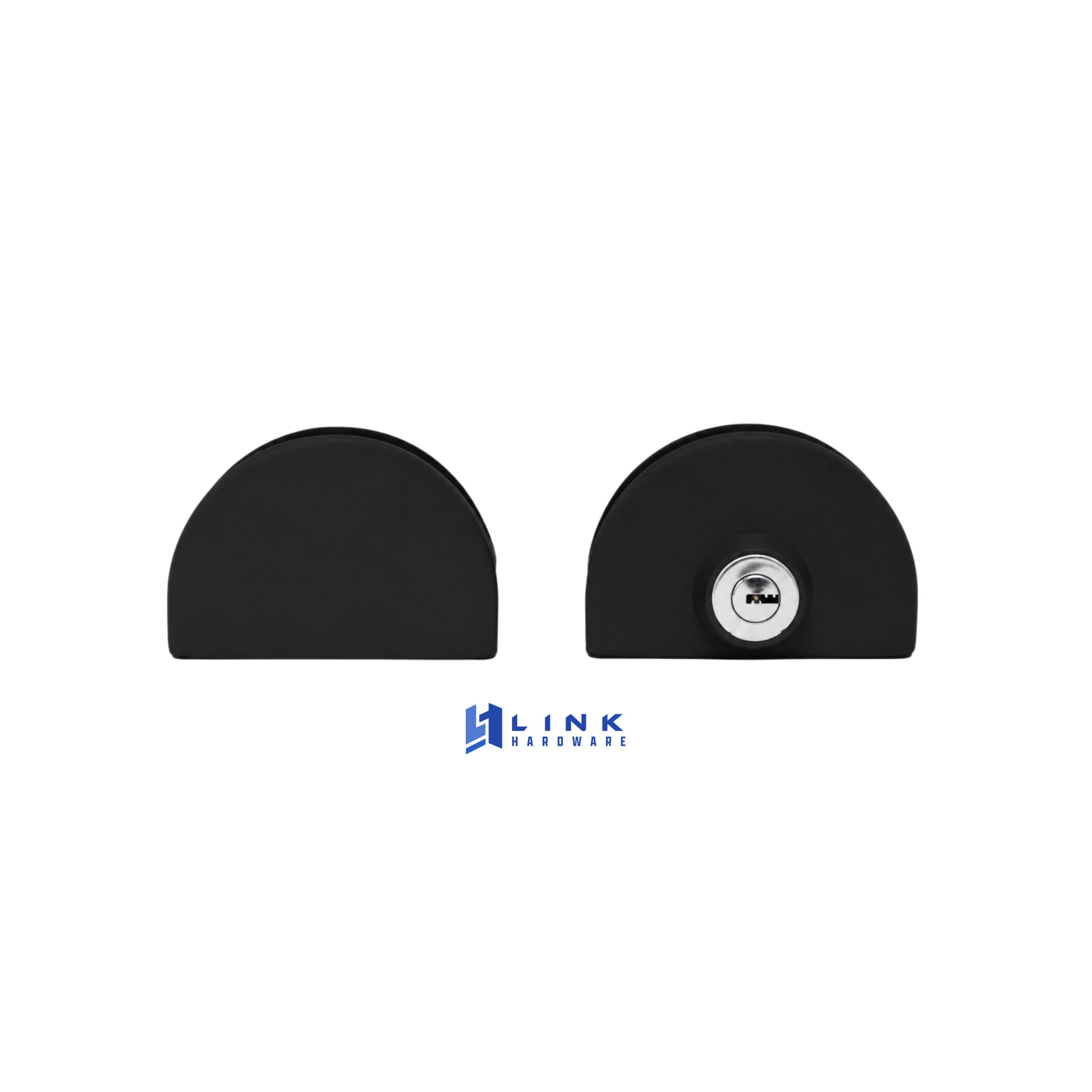 Link Hardware Slip-On Half Moon Lock for Glass to Glass - Image 3