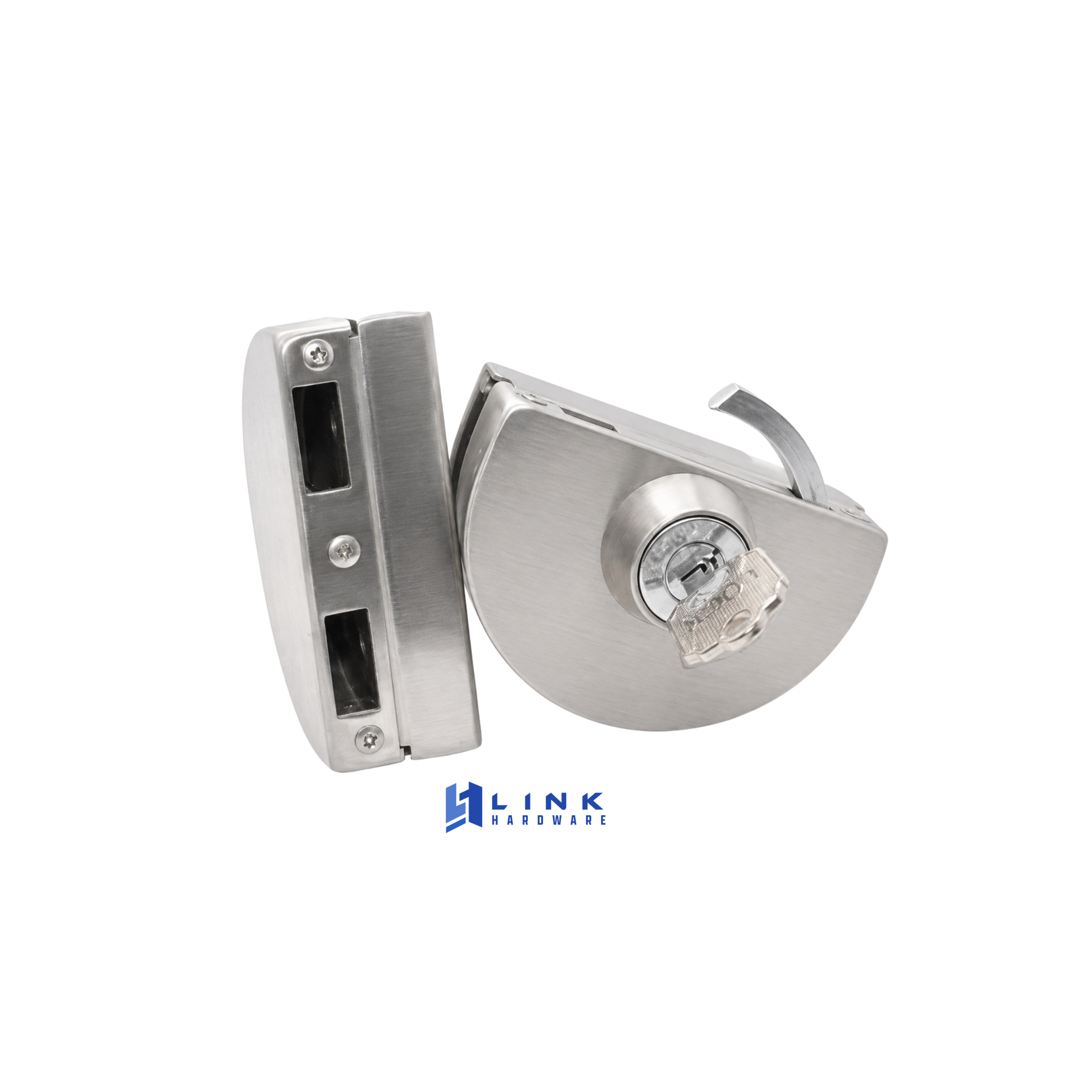 Link Hardware Slip-On Half Moon Lock for Glass to Glass - Image 4