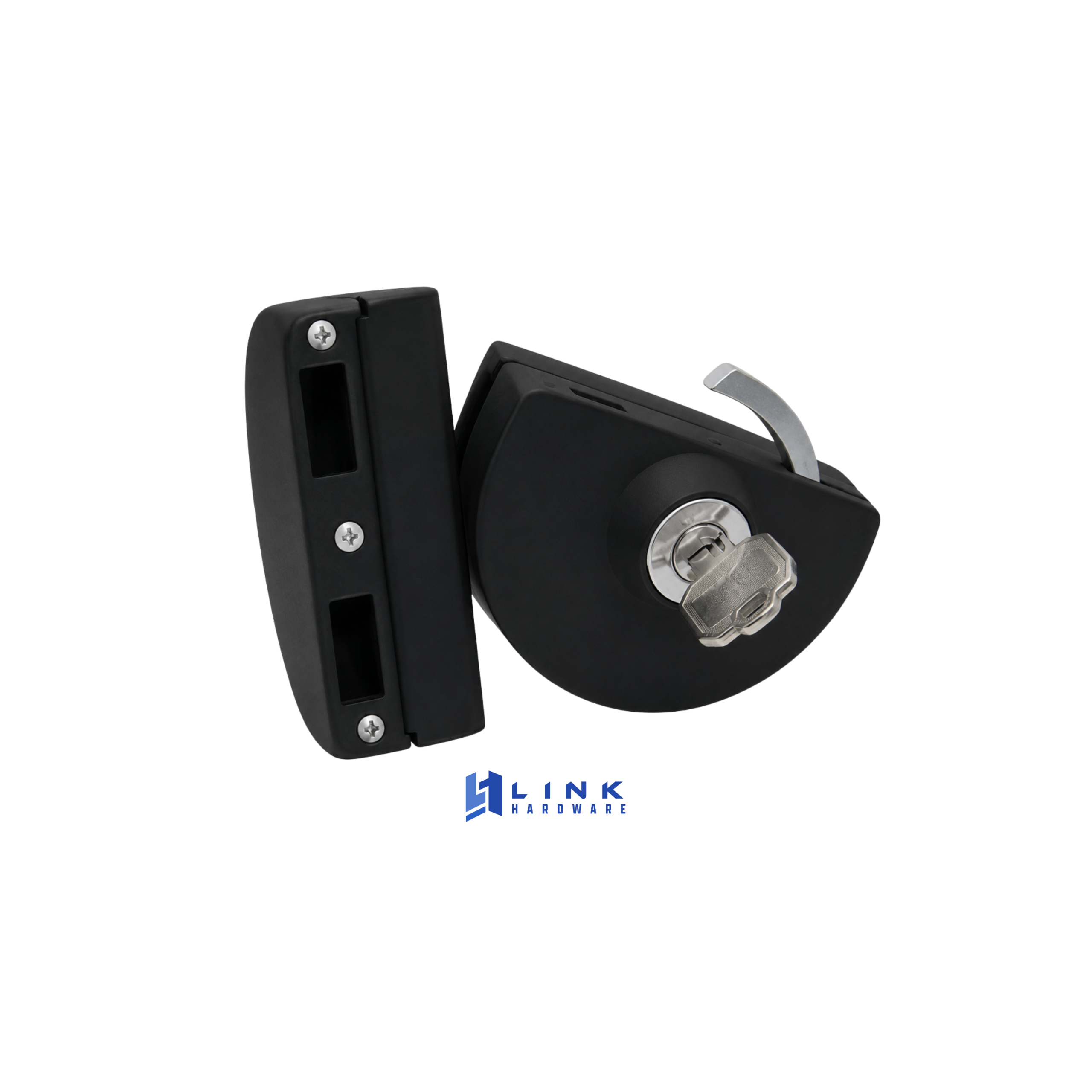 Link Hardware Slip-On Half Moon Lock for Glass to Glass - Image 5
