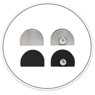 Link Hardware Slip-On Half Moon Lock for Glass to Glass