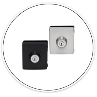 Link Hardware Slip-On Square Lock With 2 Deadbolts Glass to Wall