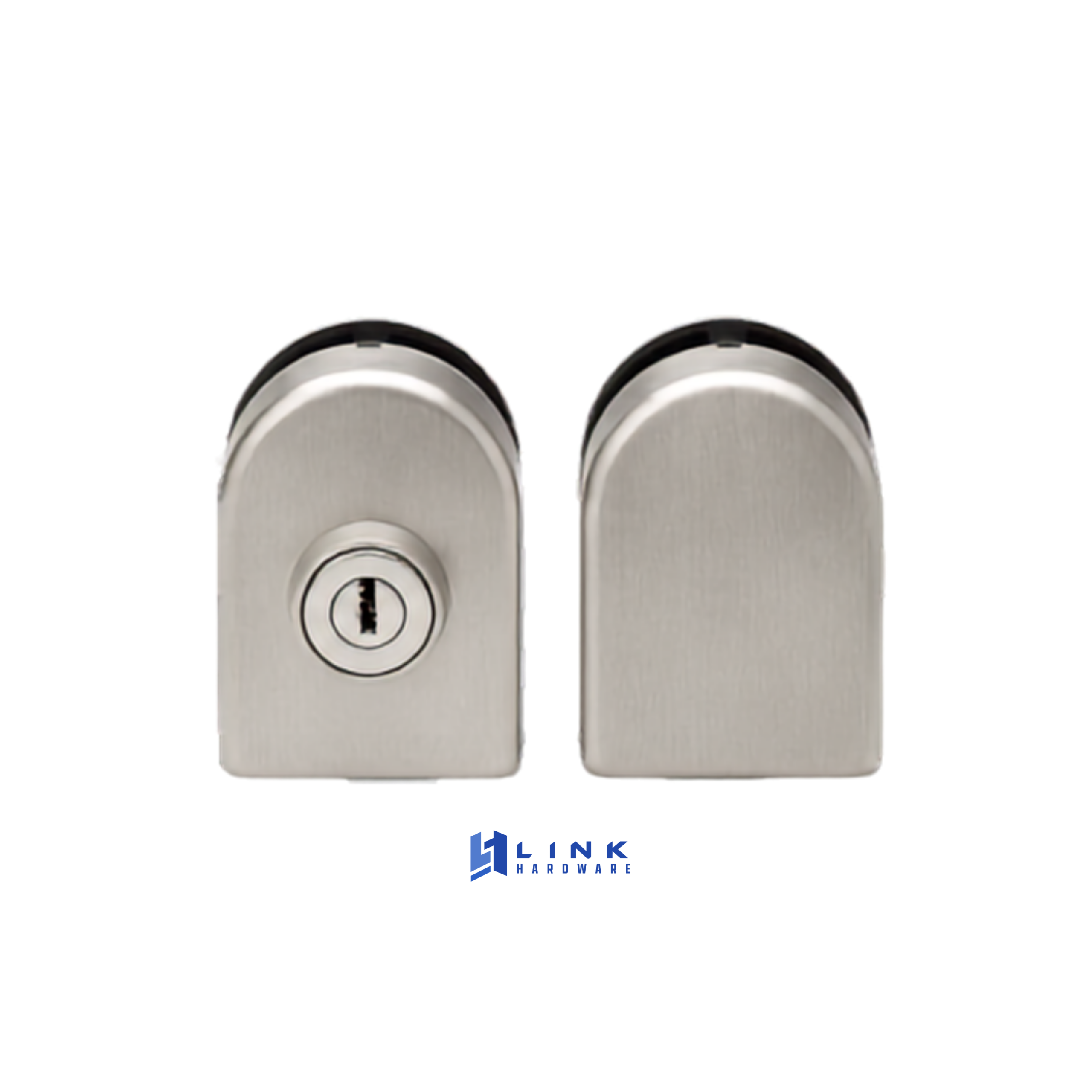 Link Hardware Slip-On Oval Lock with Deadbolt Glass to Glass - Image 2