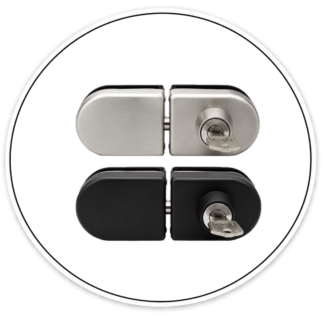 Link Hardware Slip-On Oval Lock with Deadbolt Glass to Glass