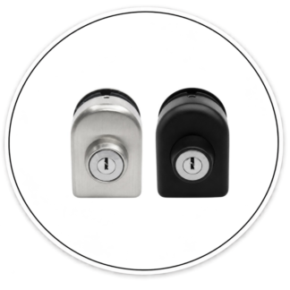 Link Hardware Slip-On Oval Lock with Latch Glass to Wall