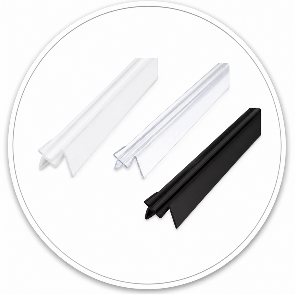 Link Hardware Co-Extruded Bottom Wipe with Drip Rail for 3/8" Glass