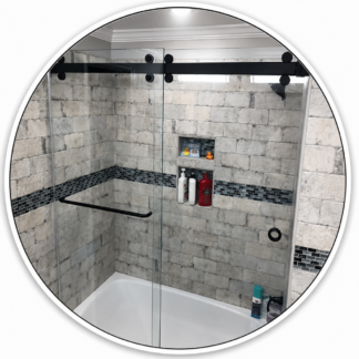 Link Hardware Deluxe 180° Two-Door Bypass Sliding Shower Door System