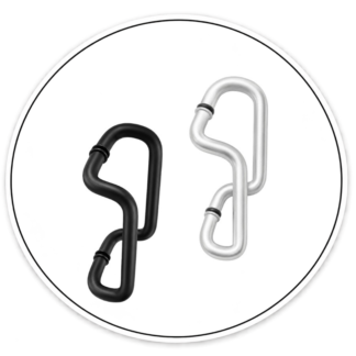 Link Hardware 12" Offset Glass-Mounted Standard Pull Handle