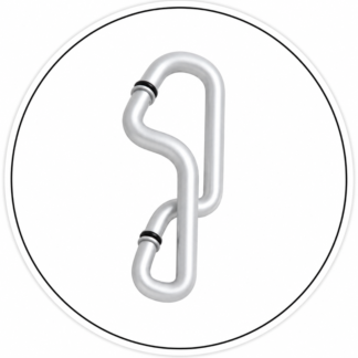 Link Hardware 12" Offset Glass-Mounted Standard Pull Handle