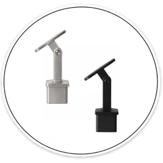 Link Hardware Square Post Mounted Adjustable Flat Saddle Handrail Support