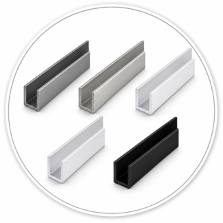 Link Hardware Wet Glaze 1" Deep U-Channel 120" Stock Length
