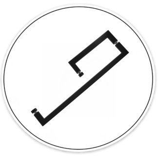 S6X24MBL Square 6" Handle with 24" Towel Bar - Matte Black