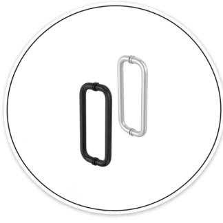 Link Hardware 12" Back-to-Back Glass-Mounted Standard Pull Handle