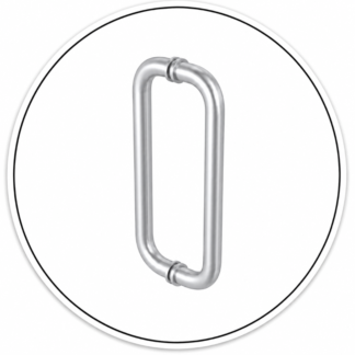 Link Hardware 12" Back-to-Back Glass-Mounted Standard Pull Handle