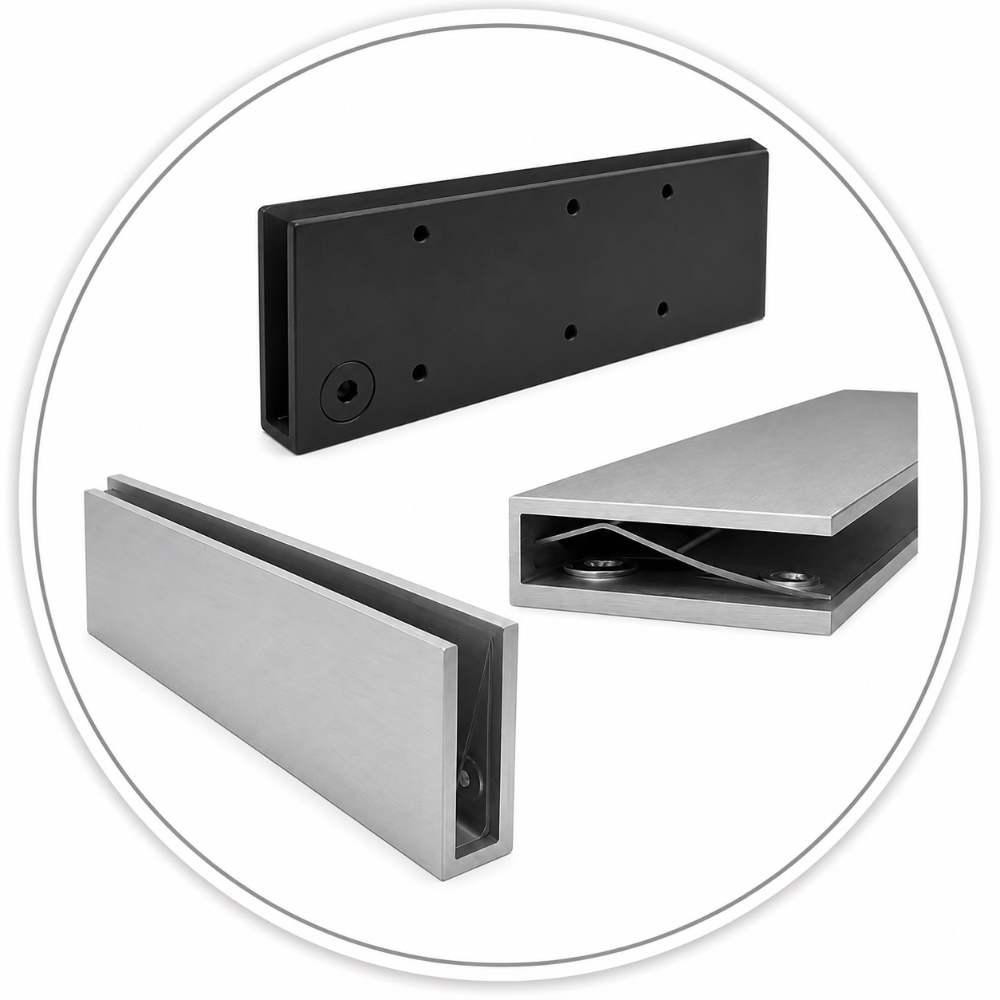 Link Hardware Adjustable Glass-Mount Door Closer Cover Plate