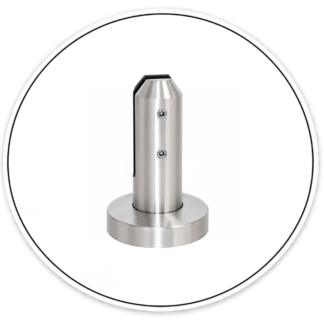 Link Hardware Surface Mount Friction Fit Spigot: Round, Brushed Stainless Steel Finish