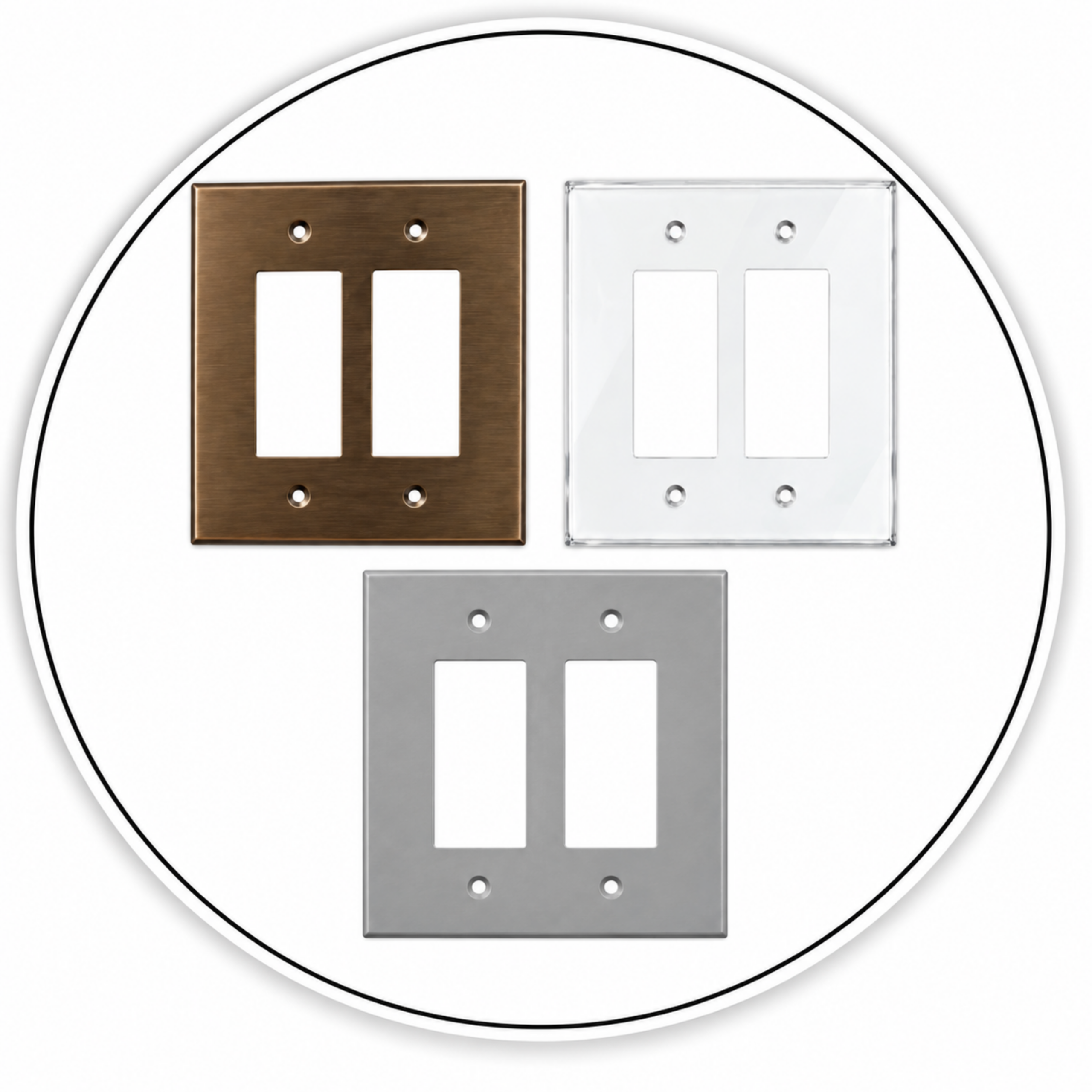 Link Hardware Double Designer Glass Mirror Plate