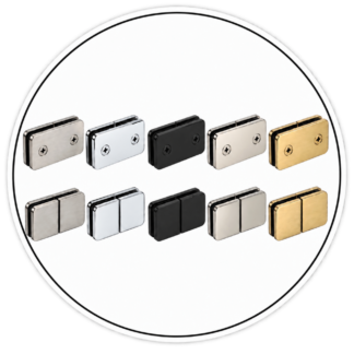 GC184 - 180° Double Stud Glass to Glass Clamp