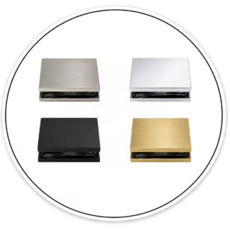 Link Hardware Square Style Notch-in-Glass Fixed Panel U-Clamps