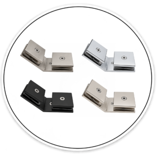 Link Hardware Square 135° Glass-to-Glass Clamp