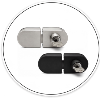 LD423 Small Slip on Lock with Tongue Latch - Glass to Glass