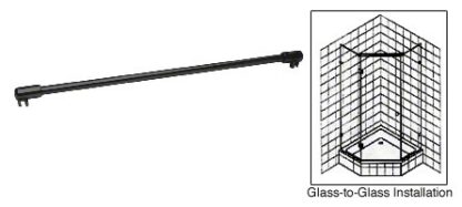 Link Hardware Glass to Glass Support Bar 51" with Bracket