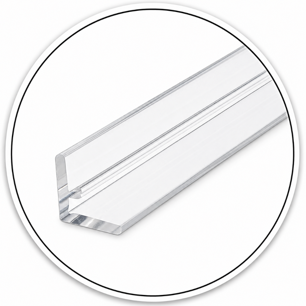 B12LJ Multi-Purpose Clear 'L' Angle Jamb Seal for 1/4" to 1/2"