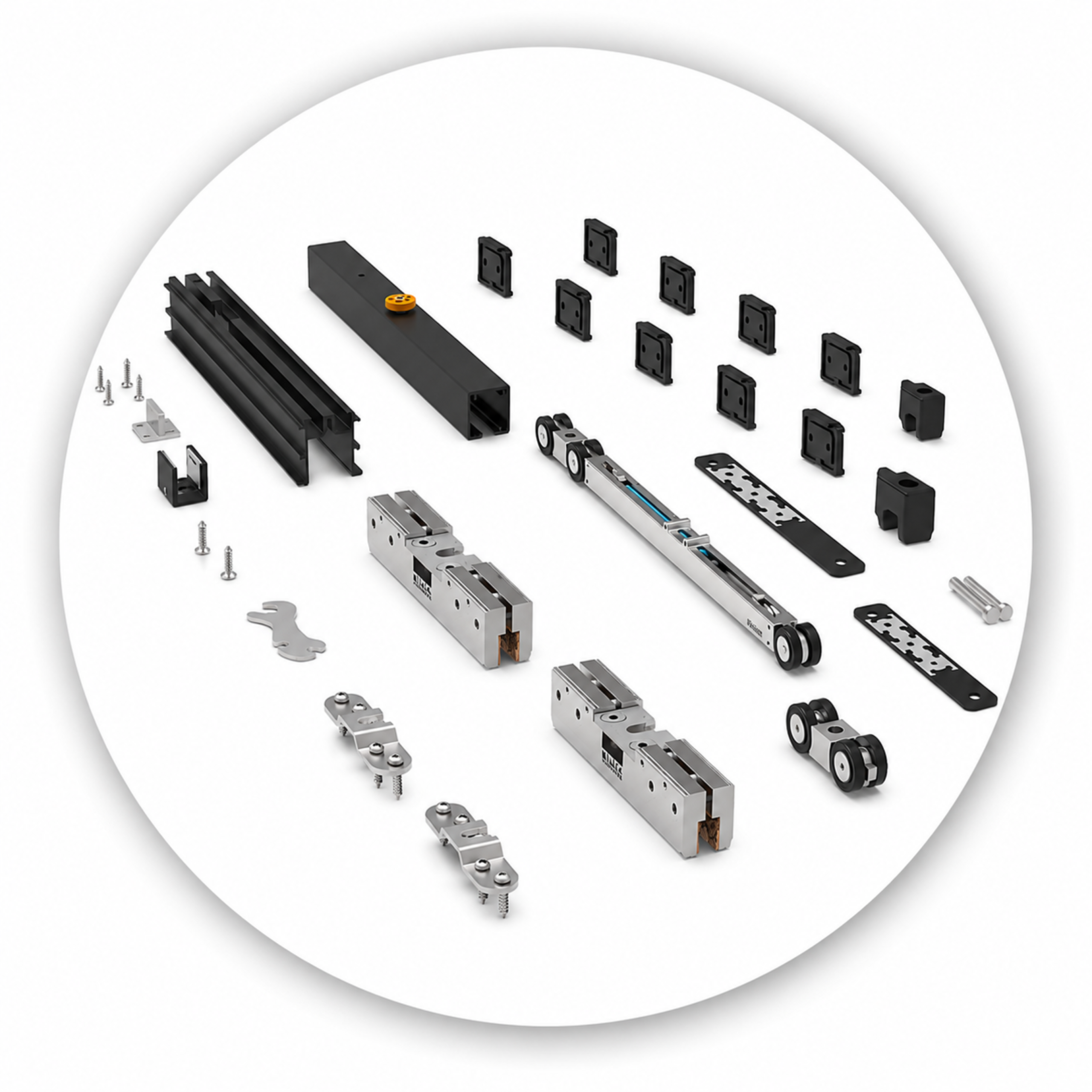 PKT1 Pocket Slider Kit for Wood + Glass - 200lbs